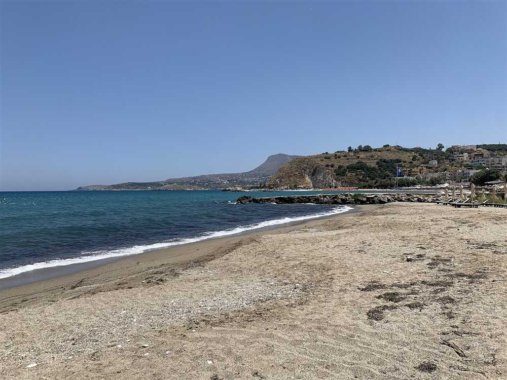 The long sandy blue-flag beach at Kalyves, the Apokoronas village 3 kilometres west of Almyrida