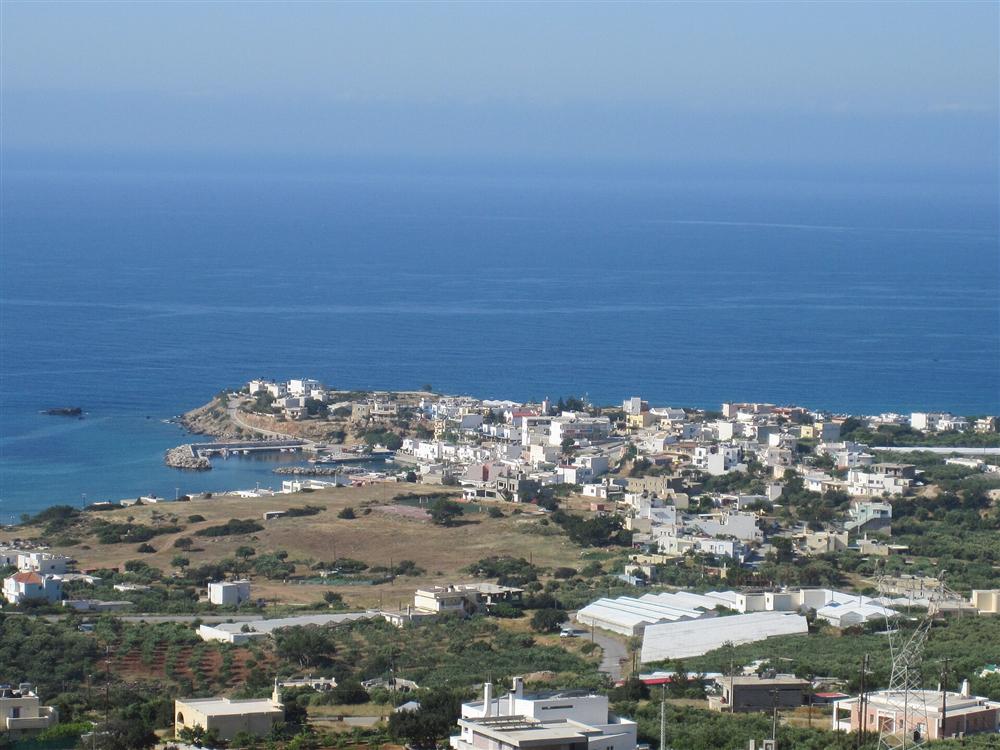 The fishing village and harbour of Makrigialos on the Libyan Sea coast of eastern Crete