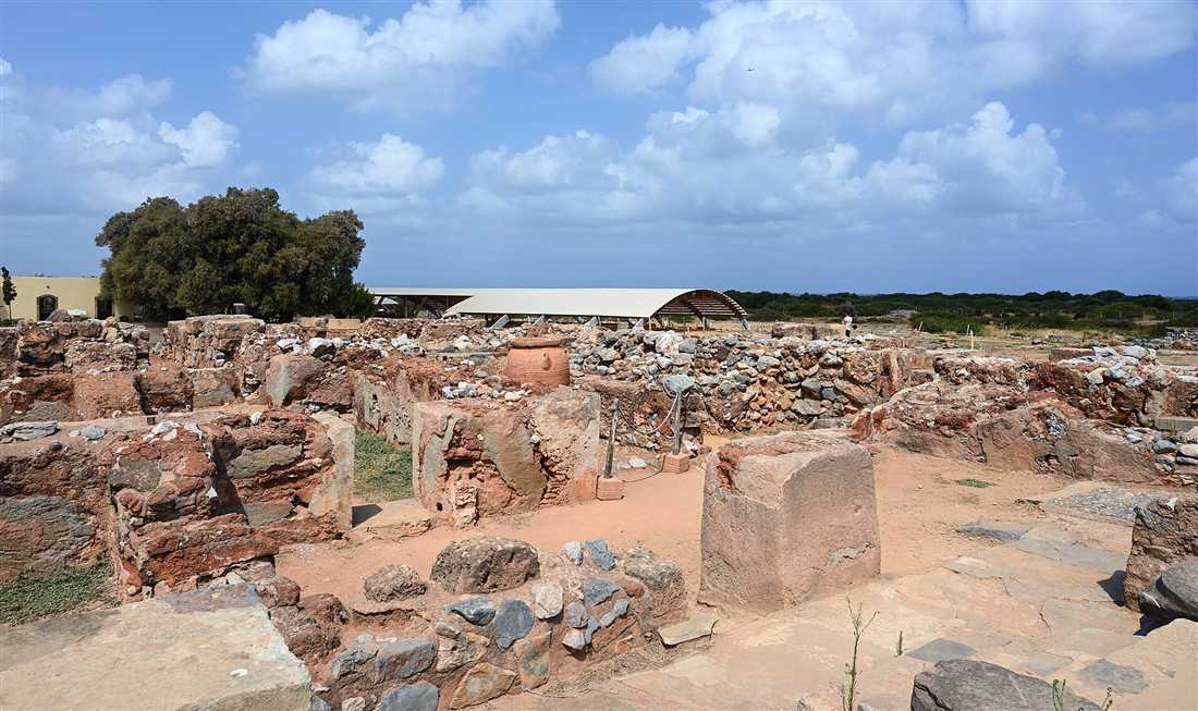 The Minoan palace of Malia on the north coast of Crete, the third-largest Bronze-Age palace on the island