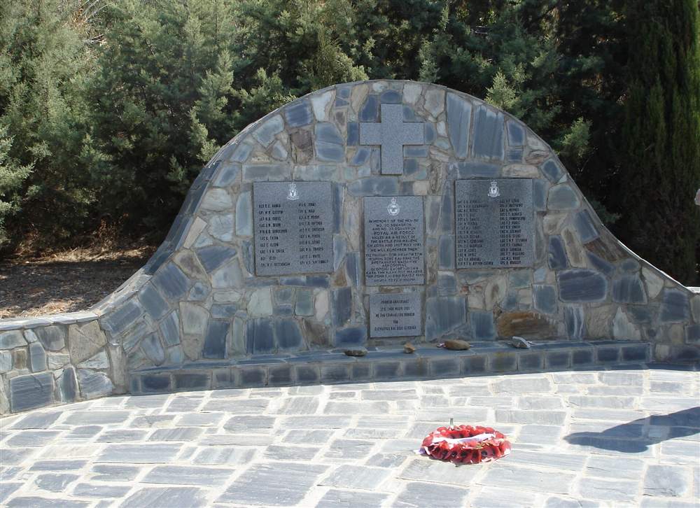 The RAF memorial to the airmen of the Battle of Crete near Tavronitis and Maleme in western Crete