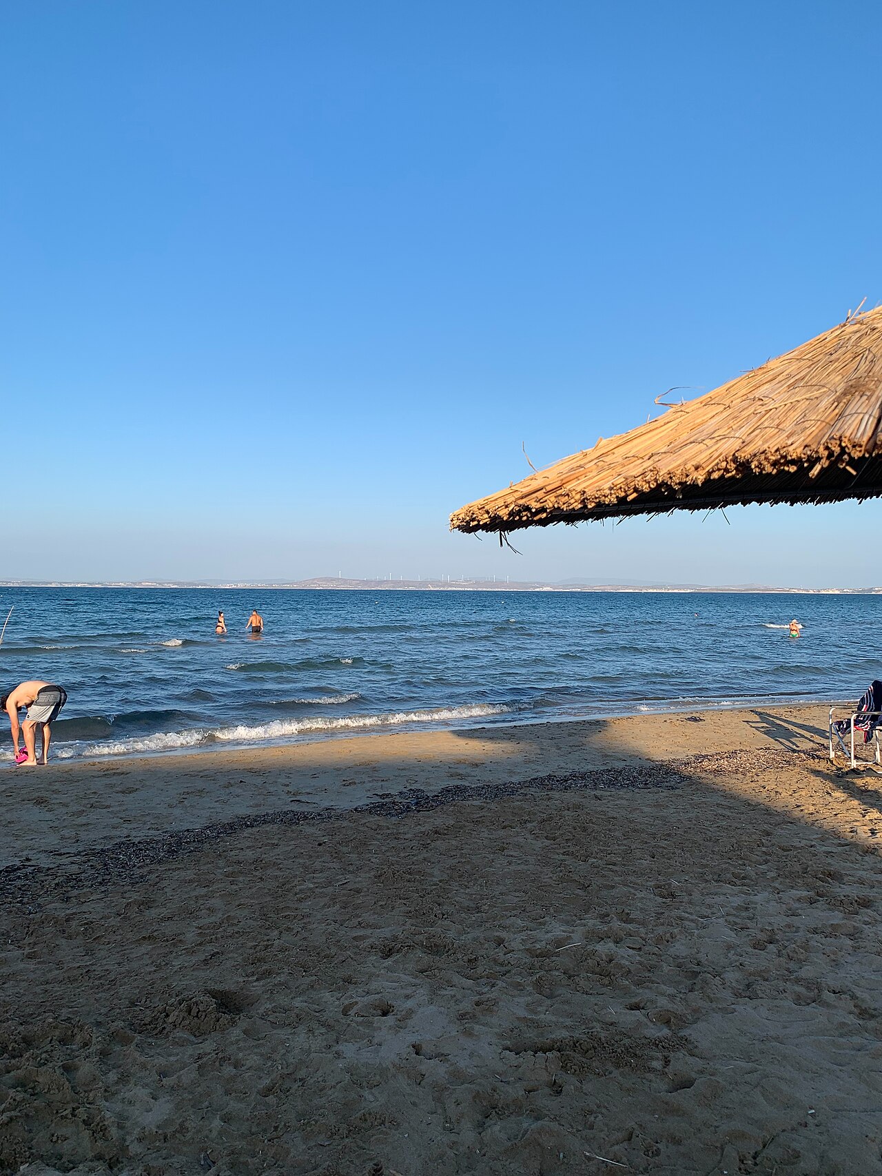 The beach at Karfas, the summer nightlife strip of Chios