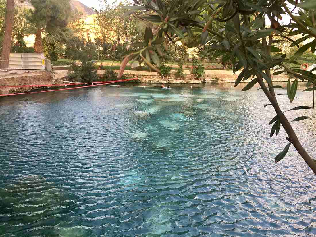 The thermal Antique Pool of Cleopatra at Hierapolis, Pamukkale