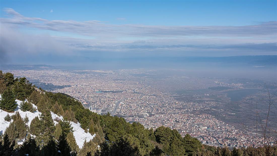 The city of Denizli seen from the Bagbasi cable-car viewpoint