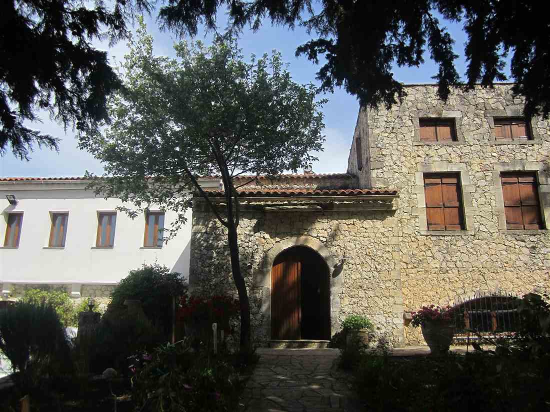 The stone winery building of a Chania estate in the Apokoronas wine country