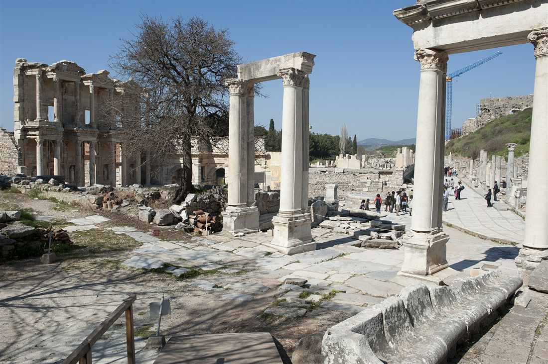 Curetes Street and the Library of Celsus at Ephesus, reached from Selcuk