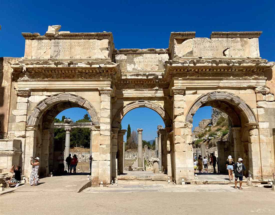 The triple-arched Gate of Mazeus and Mithridates with its inscriptions at Ephesus