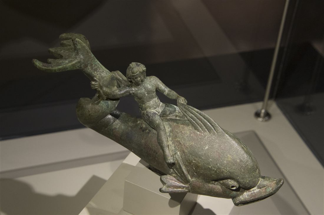 The bronze Eros riding a dolphin in the Ephesus Archaeological Museum