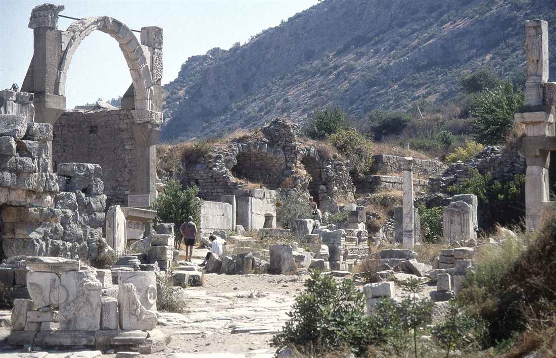 The arch of the Pollio Fountain on Domitian Square in Ephesus