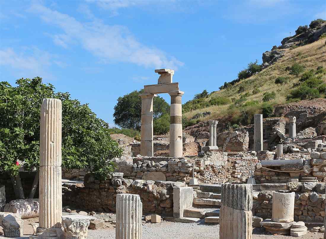 The re-erected columns of the Prytaneion of Ephesus on the State Agora