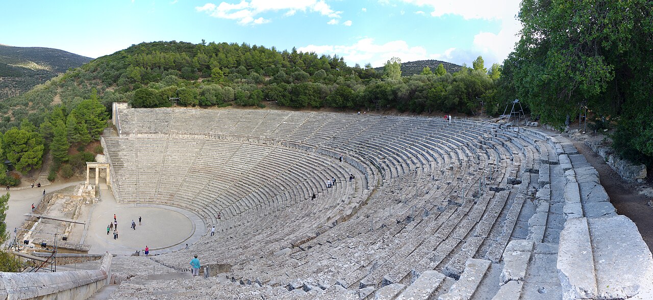 The ancient theatre of Epidaurus, best preserved in Greece