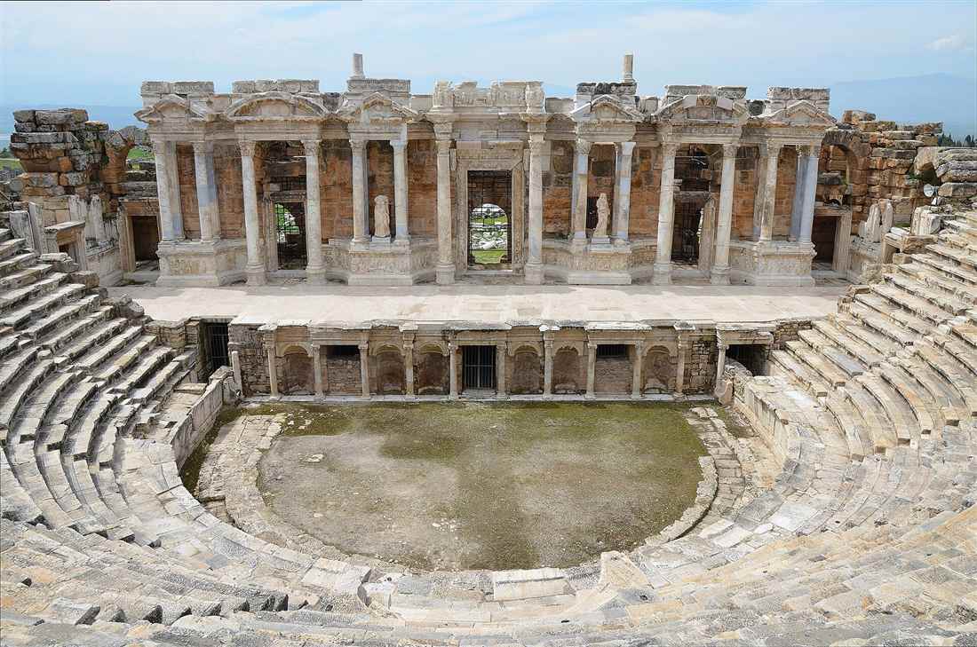 The Roman theatre of Hierapolis with its ornate scaenae frons