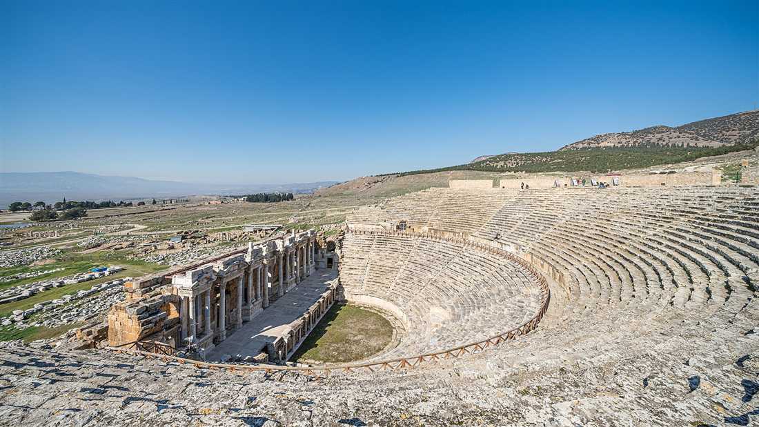 The Roman theatre of Hierapolis above Pamukkale