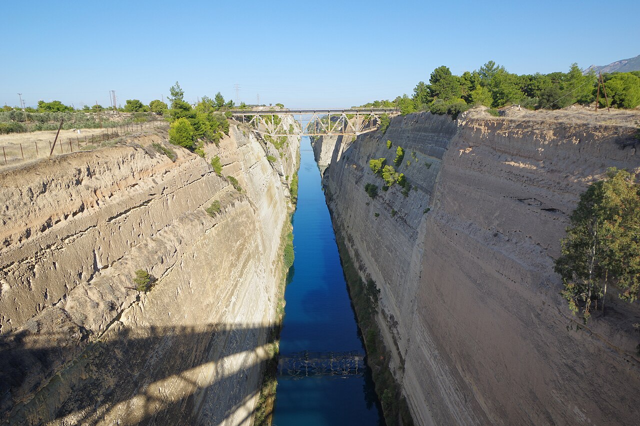 The Corinth Canal on the road from Athens to Nafplio