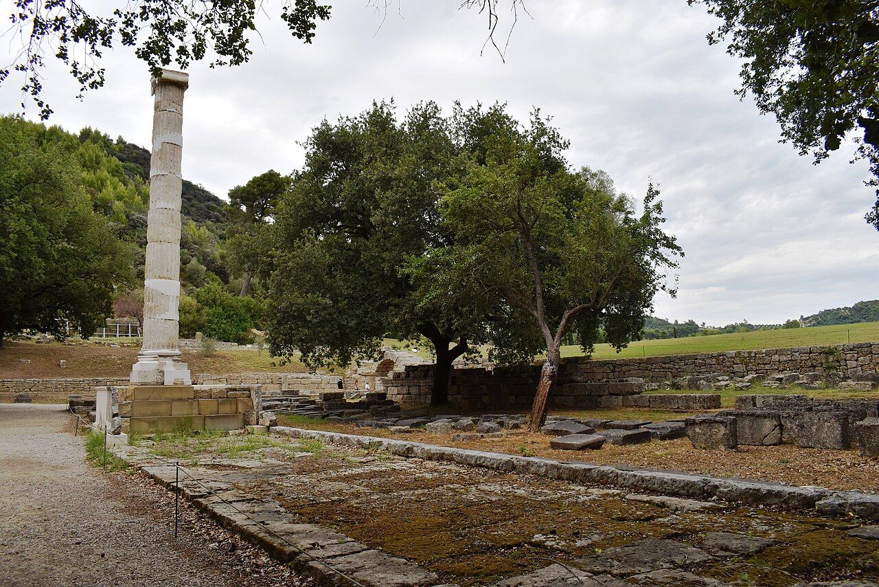 The archaeological site of Ancient Olympia, reached by road from Athens, Katakolo, Kalamata and Patras
