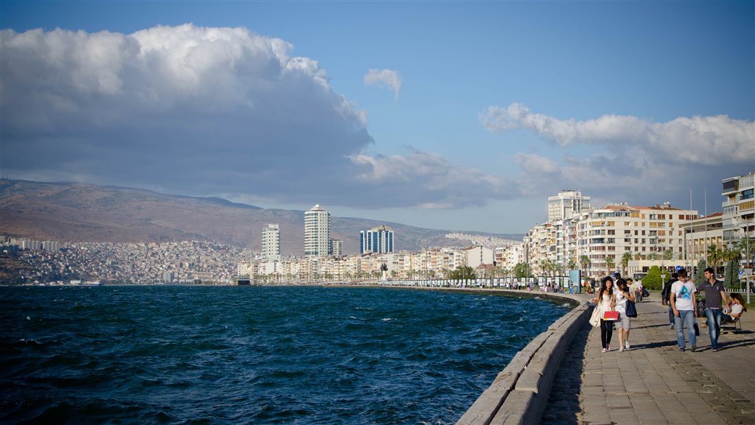 The Kordon waterfront promenade of Izmir on the Aegean gulf