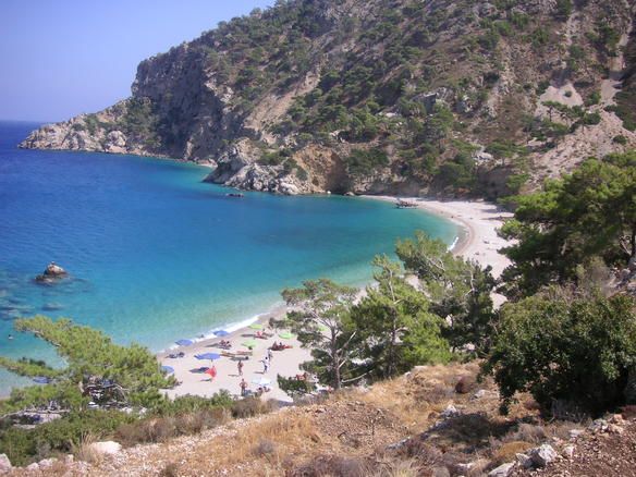The cove of Apella seen from the path above on the east coast of Karpathos