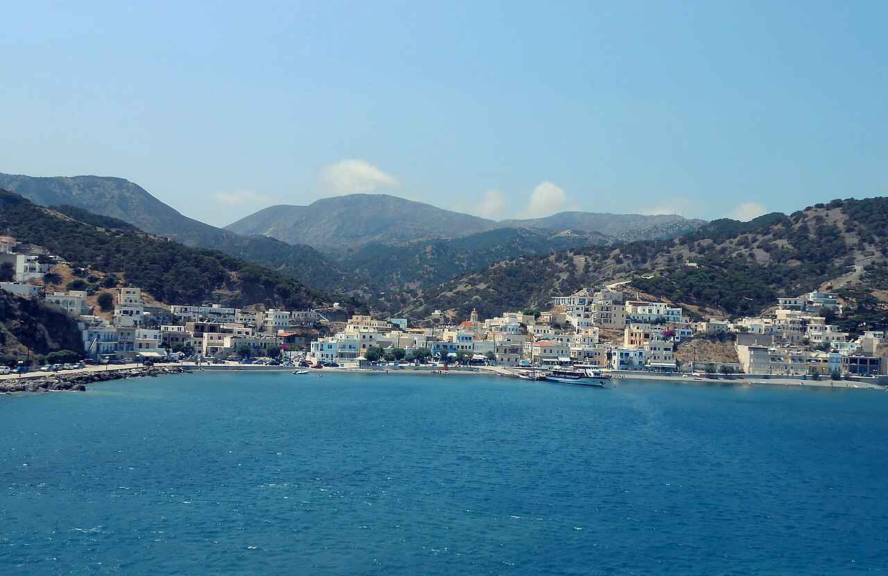 The harbour of Diafani in northern Karpathos, departure point for Saria boat trips