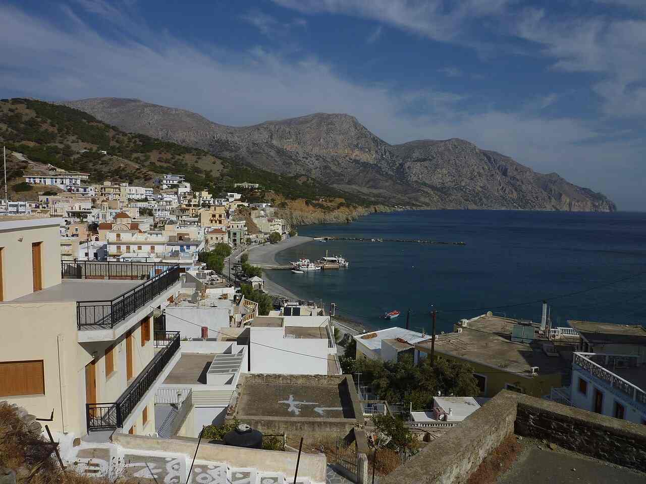 The village and bay of Diafani in northern Karpathos, with its harbour and beach
