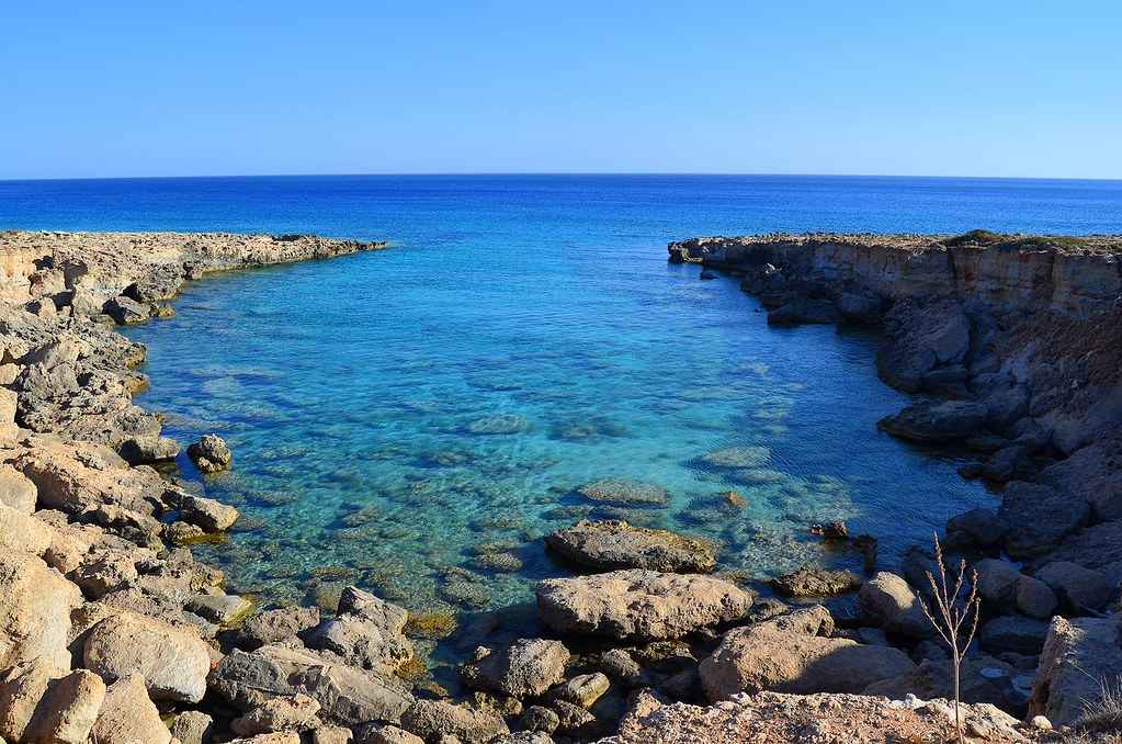 A clear-water cove on the coast of Karpathos, ideal for snorkelling