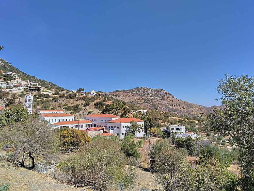The green valley village of Aperi, the old capital of Karpathos, known for its tavernas