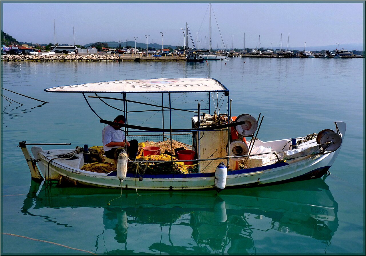 Fishing boats in the harbour of Katakolo on the west coast of the Peloponnese