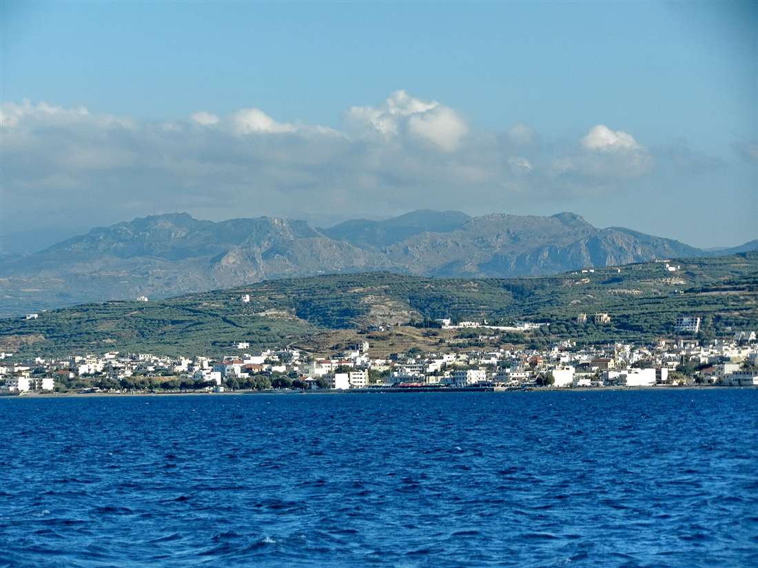 The town of Kissamos (Kastelli) and its beachfront on the bay in west Crete