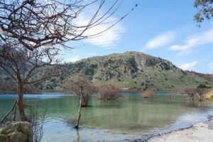 Kournas Lake, the freshwater lake near Almyrida in the Apokoronas
