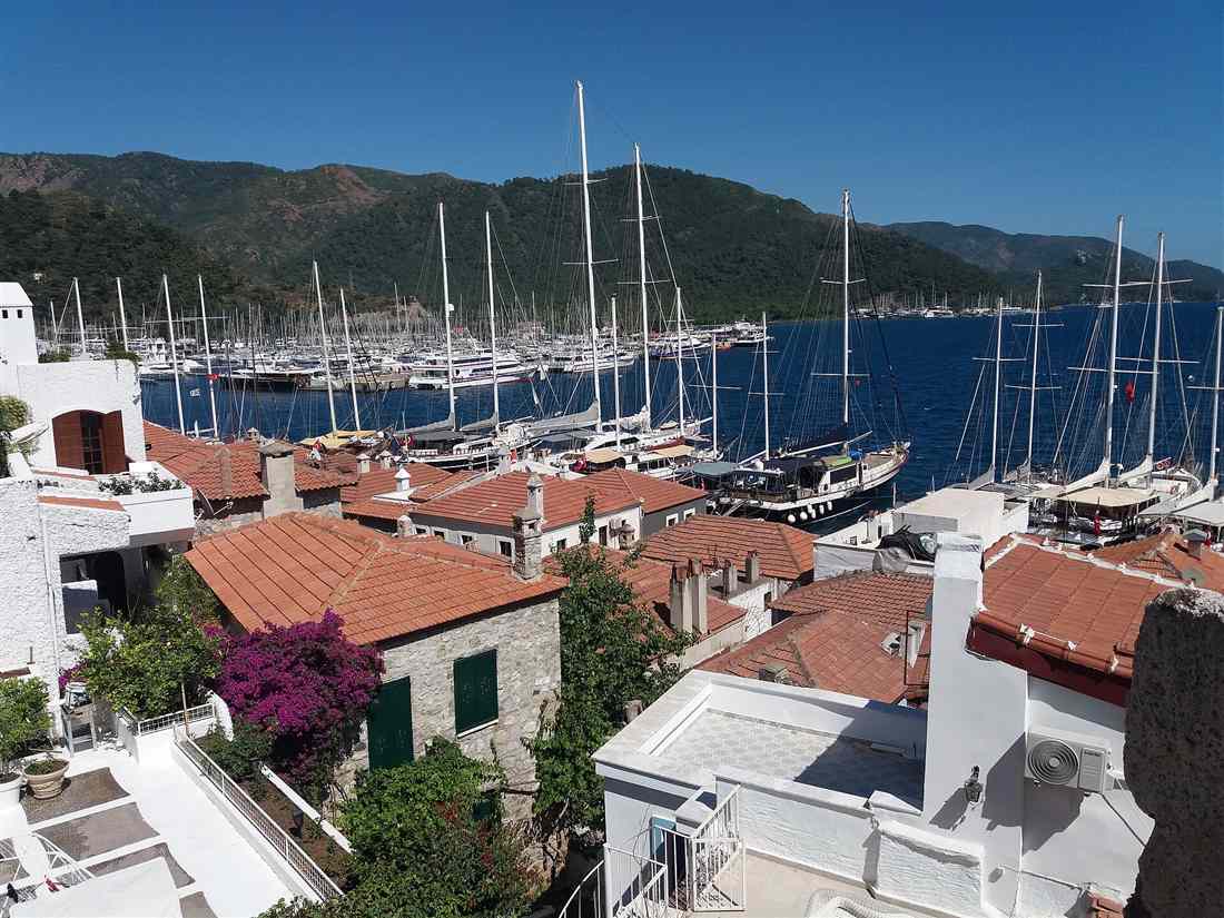 The marina and old town of Marmaris, the start of the Pamukkale day trip