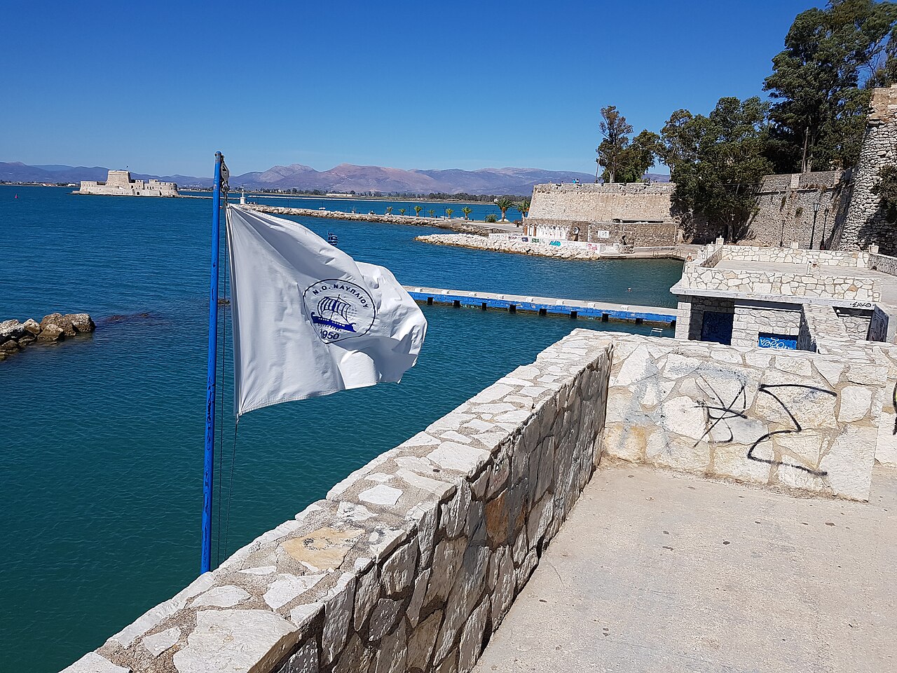 A decorated marble lane in the old town of Nafplio