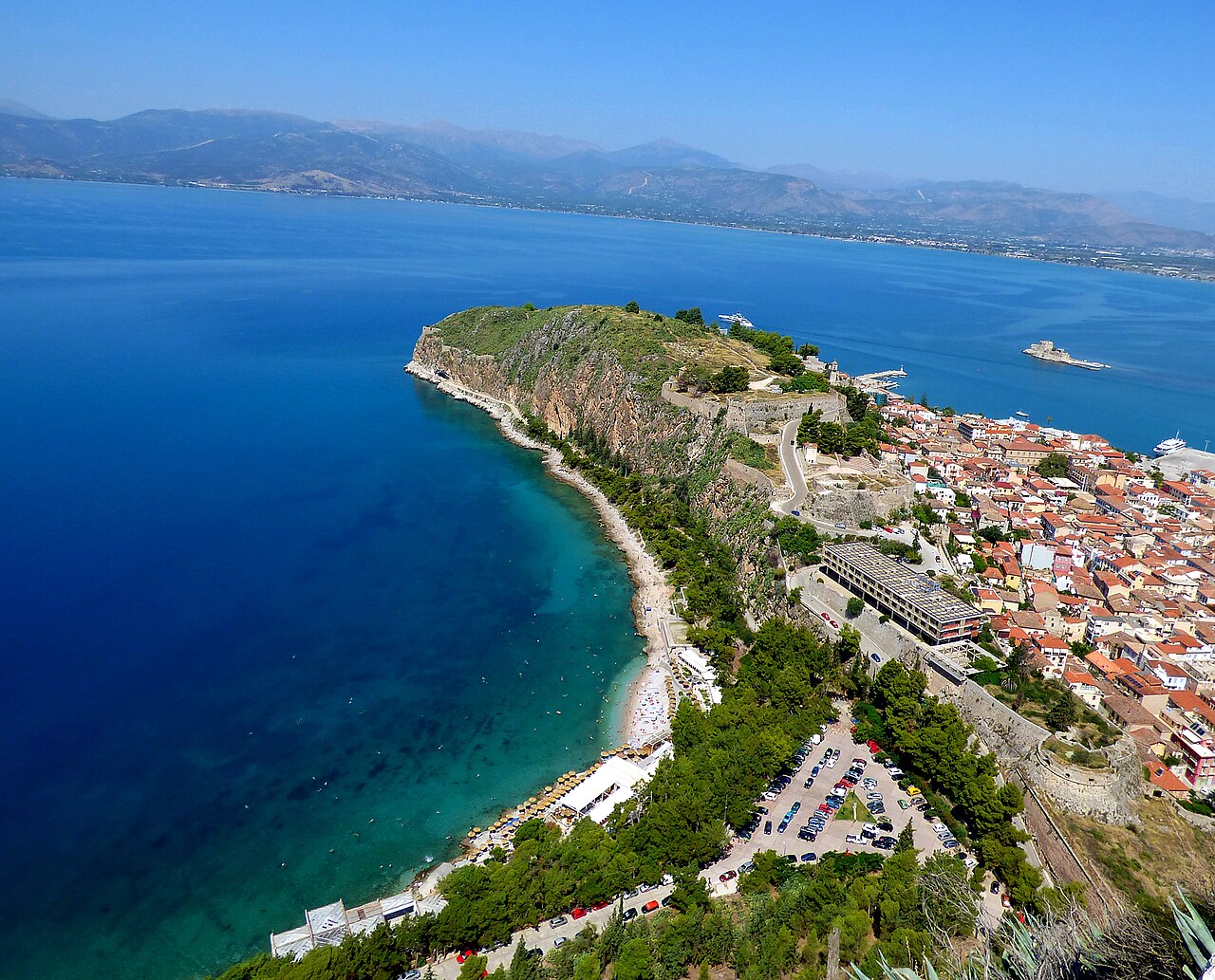Palamidi fortress rising above the old town of Nafplio