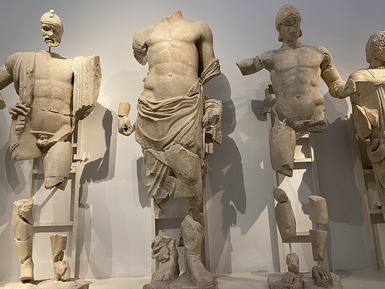 The east pediment of the Temple of Zeus at Olympia, showing the founding myth of the chariot race of Pelops and Oinomaos