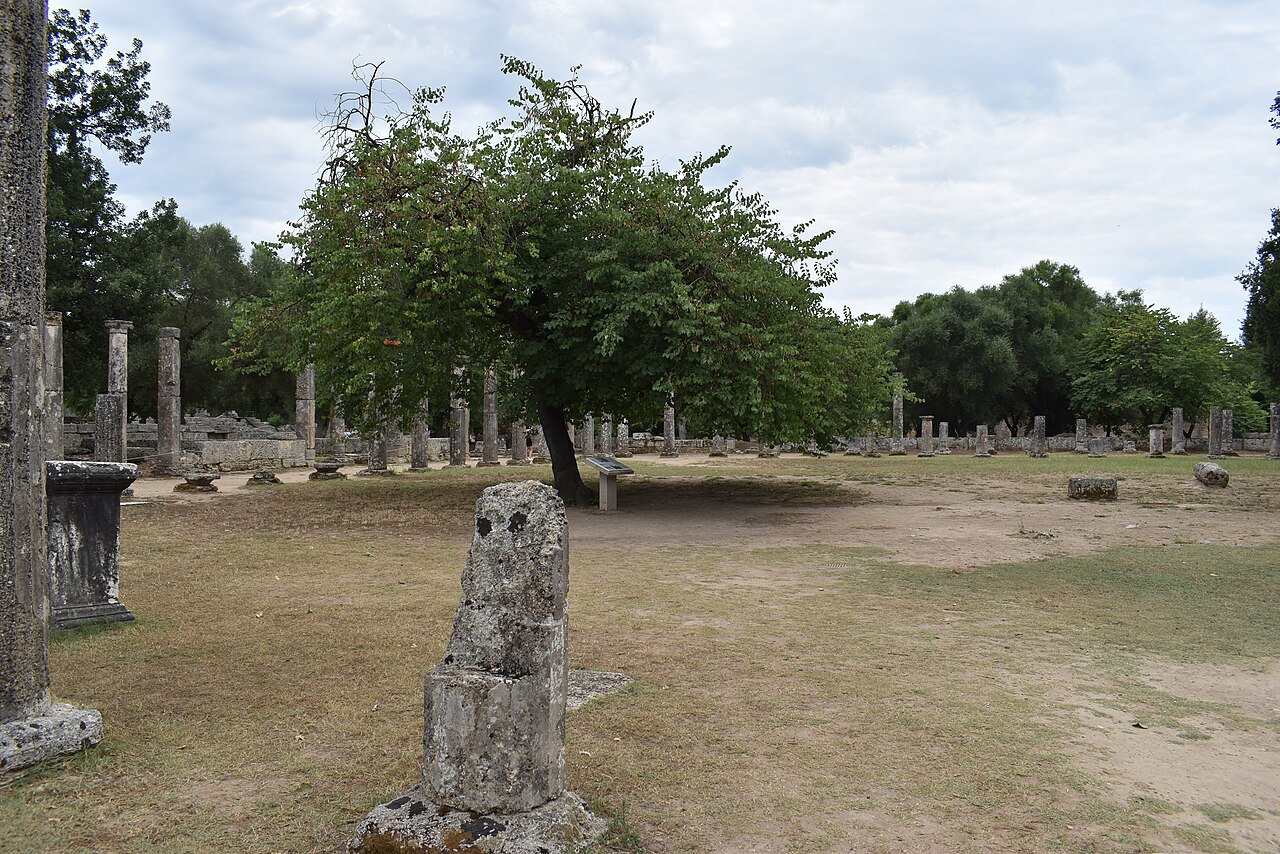 The colonnade of the Palaestra at Ancient Olympia, where athletes trained for the Games