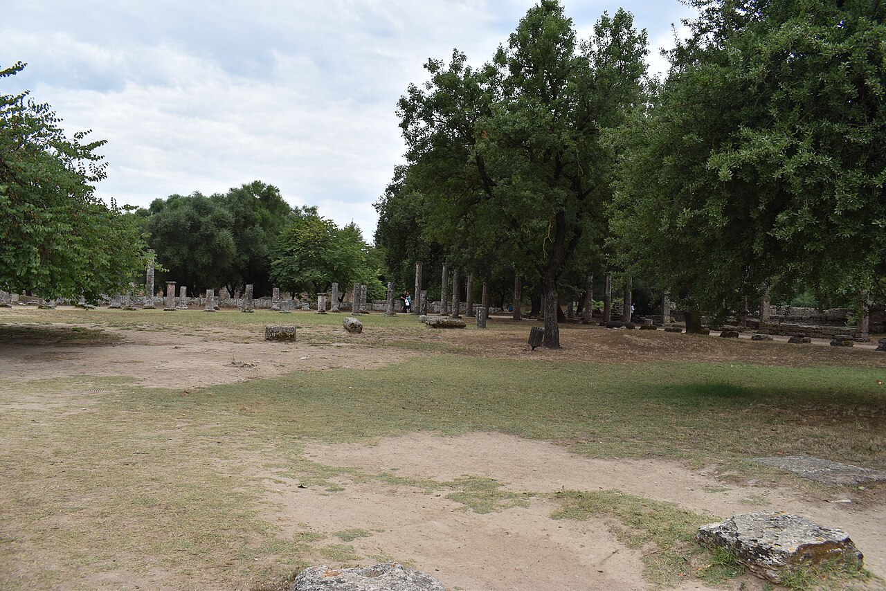 The columns and courtyard of the Palaestra training ground at Ancient Olympia