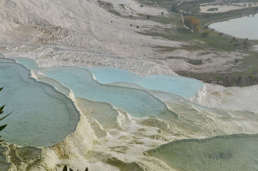 The stepped turquoise travertine pools of Pamukkale