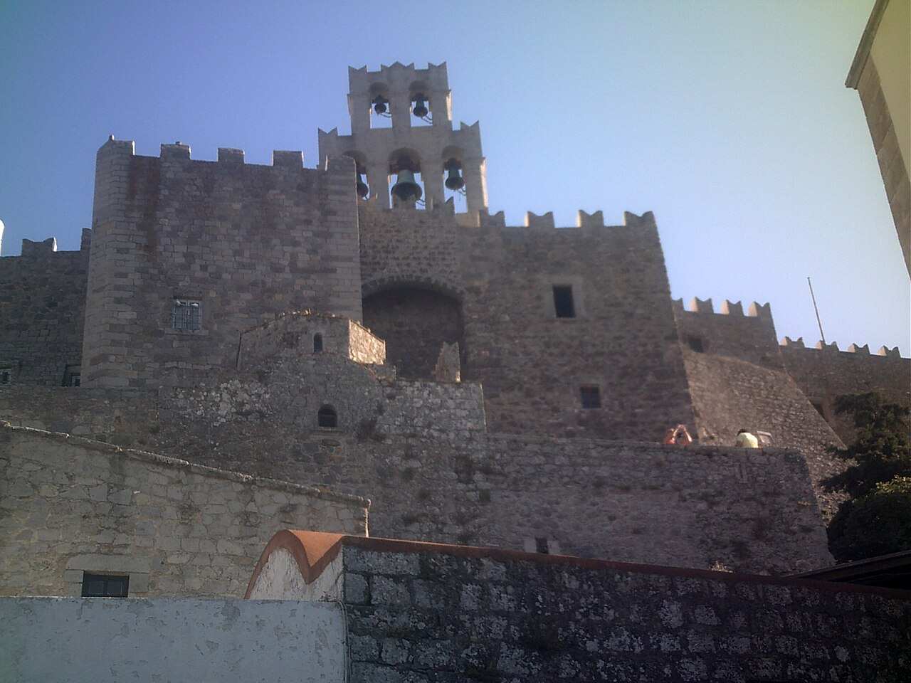 The fortified Monastery of Saint John reached by the pilgrims' path, Patmos