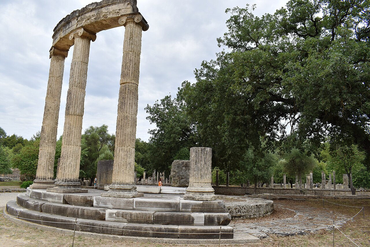 The circular Philippeion in the sacred Altis of Olympia, monument of the Macedonian kings