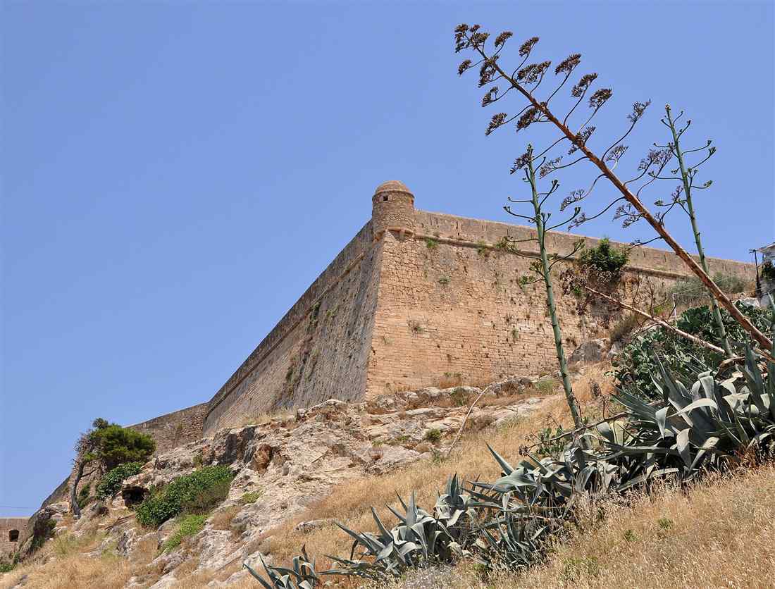 The Venetian Fortezza wall above Rethymno old town, Crete