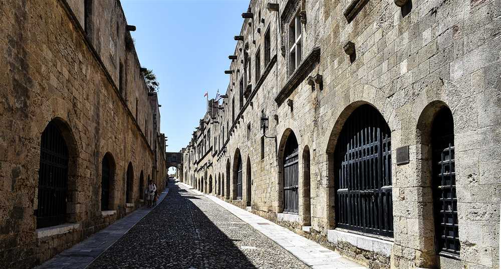The medieval Street of the Knights in the Old Town of Rhodes, Greece
