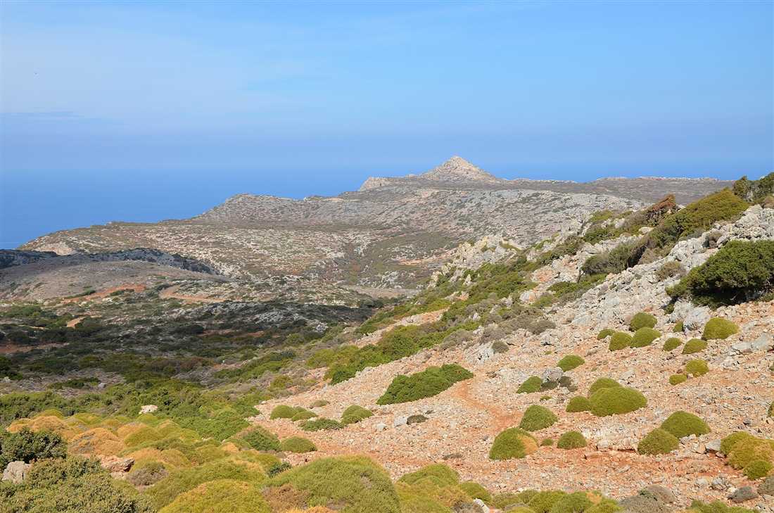 The wild Rodopou peninsula toward Cape Spatha near Diktynna, Crete