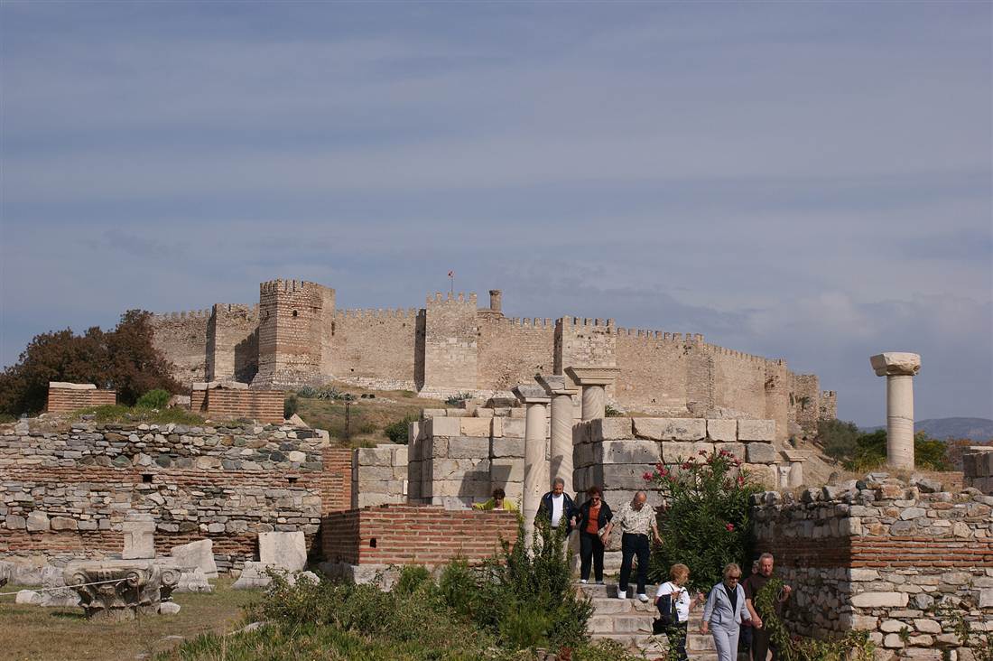 Ayasuluk Castle on its hill above the Basilica of St John at Selcuk