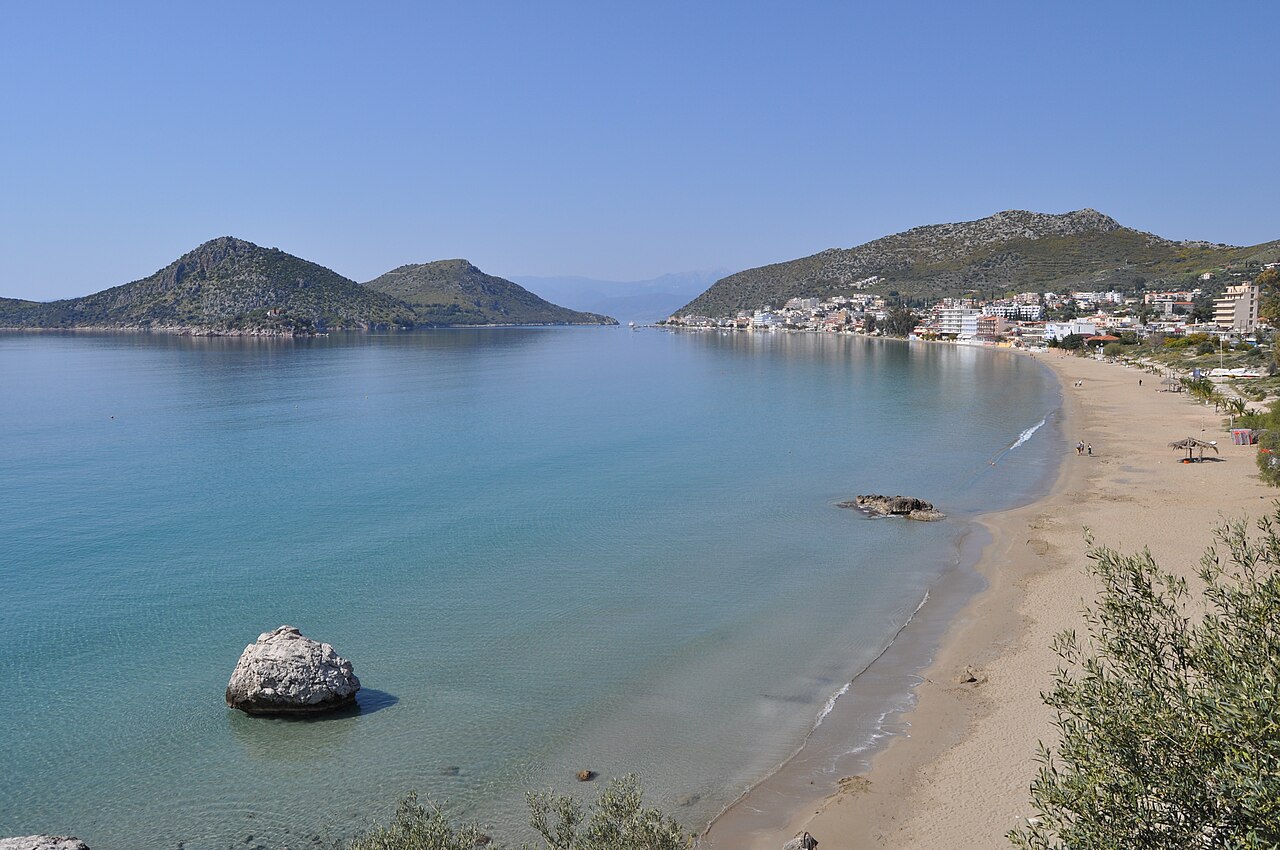 General view of Tolo beach resort in the Peloponnese