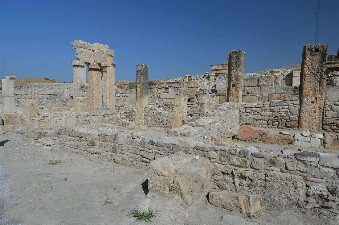 The ruins of the Orpheus Fountain at Tripolis on the Meander