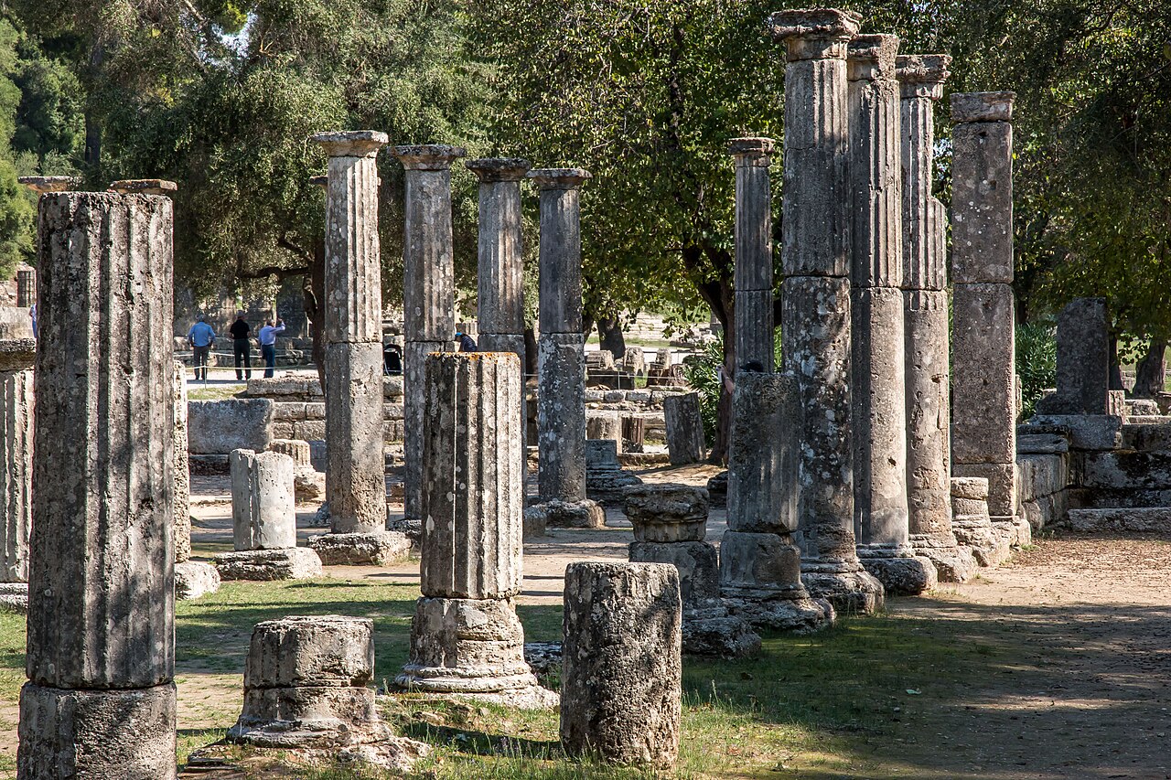 The green setting of Ancient Olympia, where most visitors stay in the town of Archaia Olympia