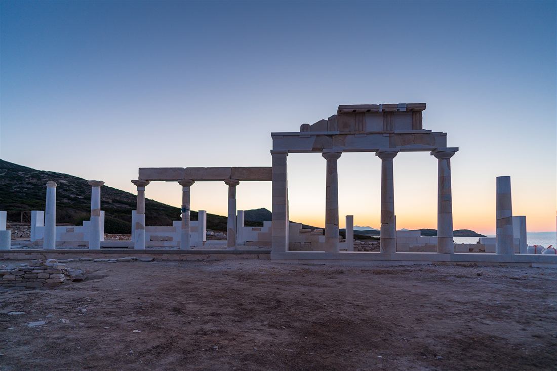 The restored Apollo sanctuary on Despotiko, the island the Antiparos boats land at