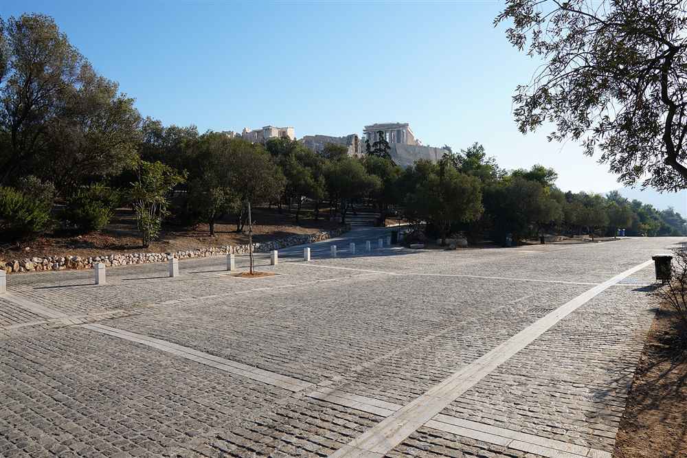 The Acropolis seen from the Dionysiou Areopagitou pedestrian promenade the segway tours ride