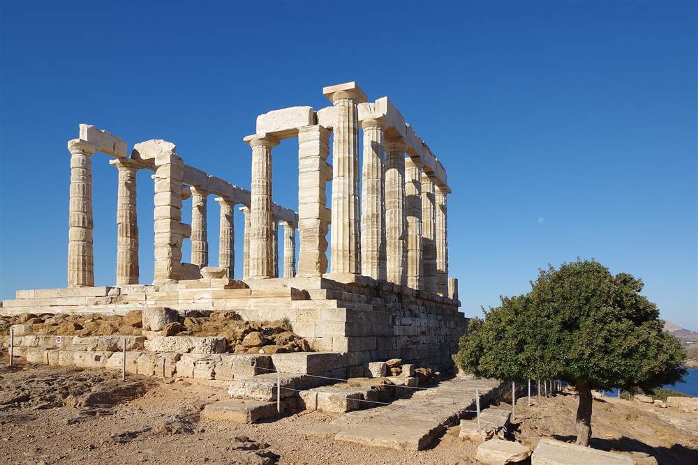 Temple of Poseidon on Cape Sounion above the Aegean