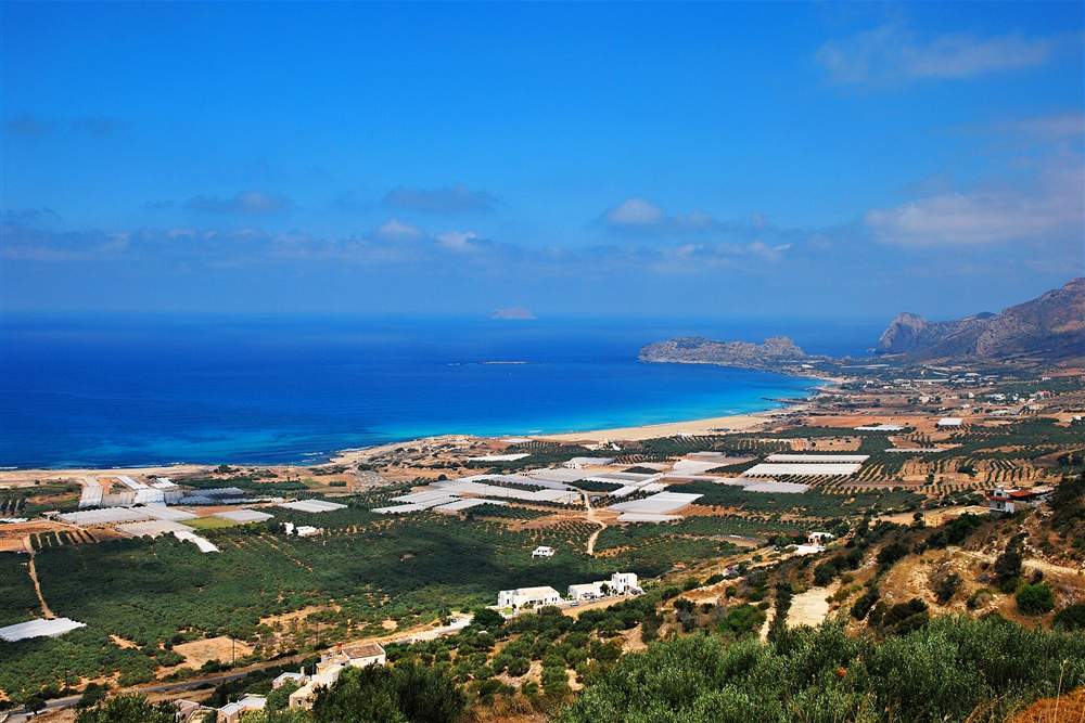 Falasarna bay on the west coast of Chania where the sunset rides run