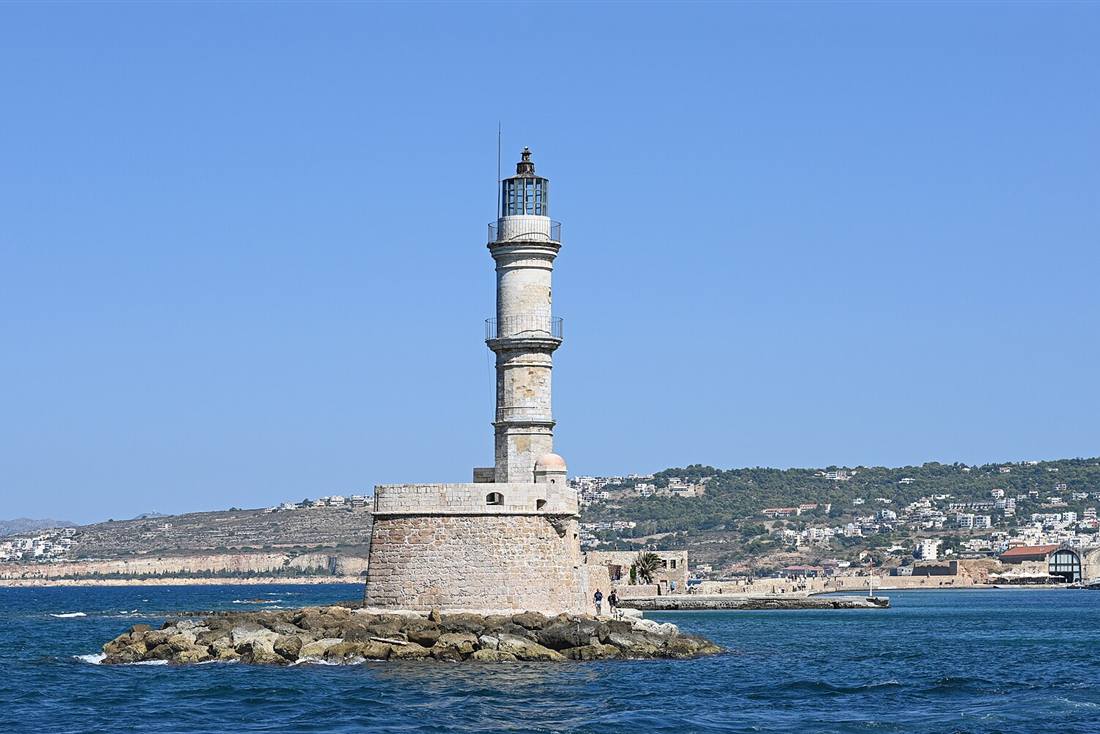 The Venetian lighthouse at the entrance to the old harbour of Chania