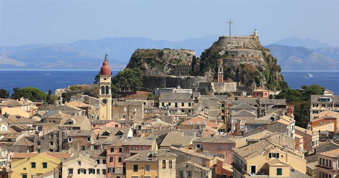 The Old Fortress and the Old Town of Corfu, the town reached by airport transfers from Corfu Airport
