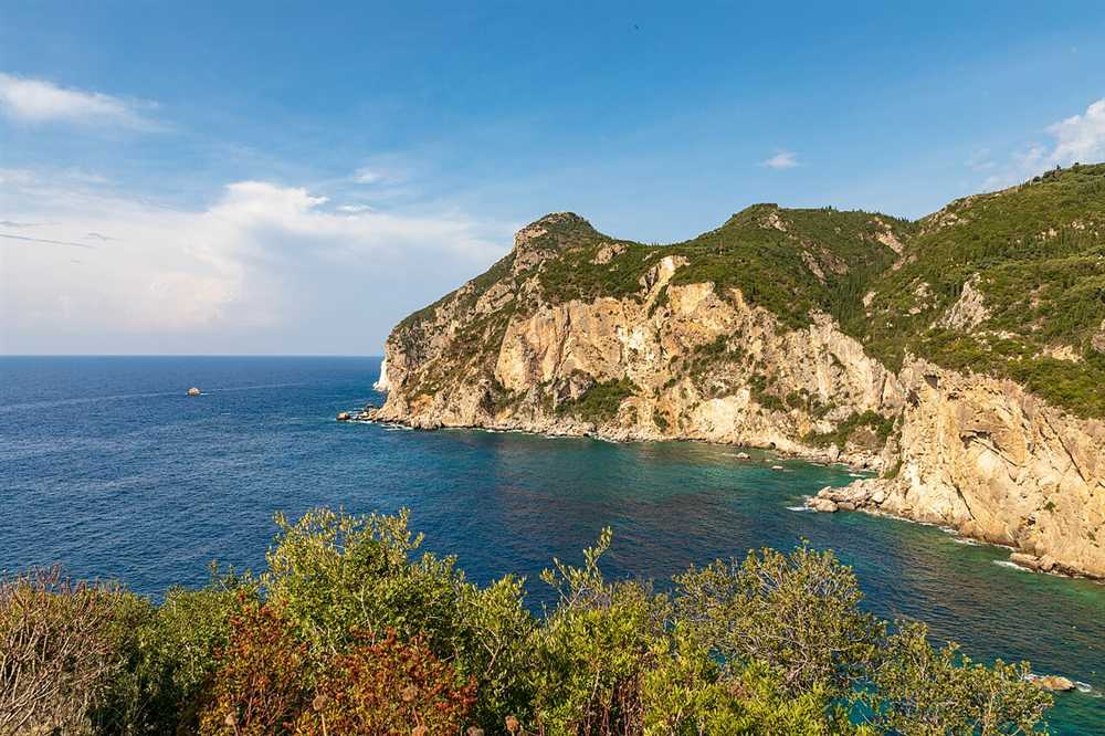 The cliffs and clear water of the Paleokastritsa coast on Corfu